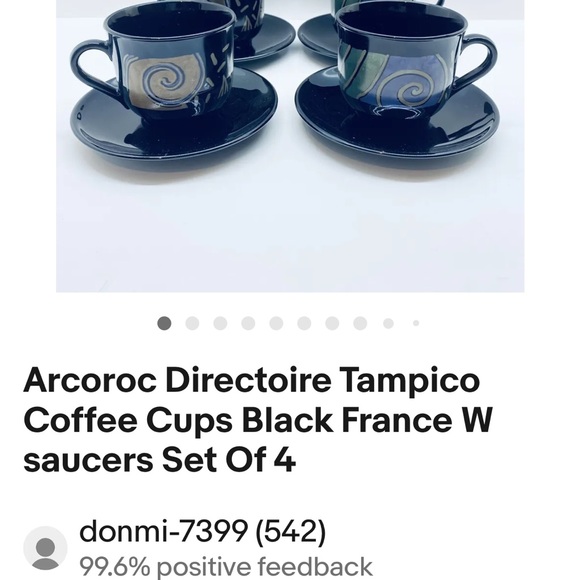 Arcoroc France 4 cups and saucers, chip resistance. Great for espresso! - Picture 1 of 2